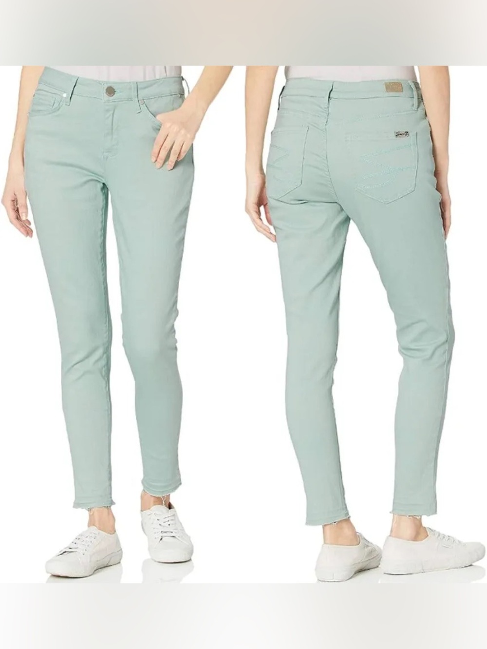 NWT,‎ Seven7 Denim Revival Tummyless Ankle Skinny Jeans Harbor Mint Womens